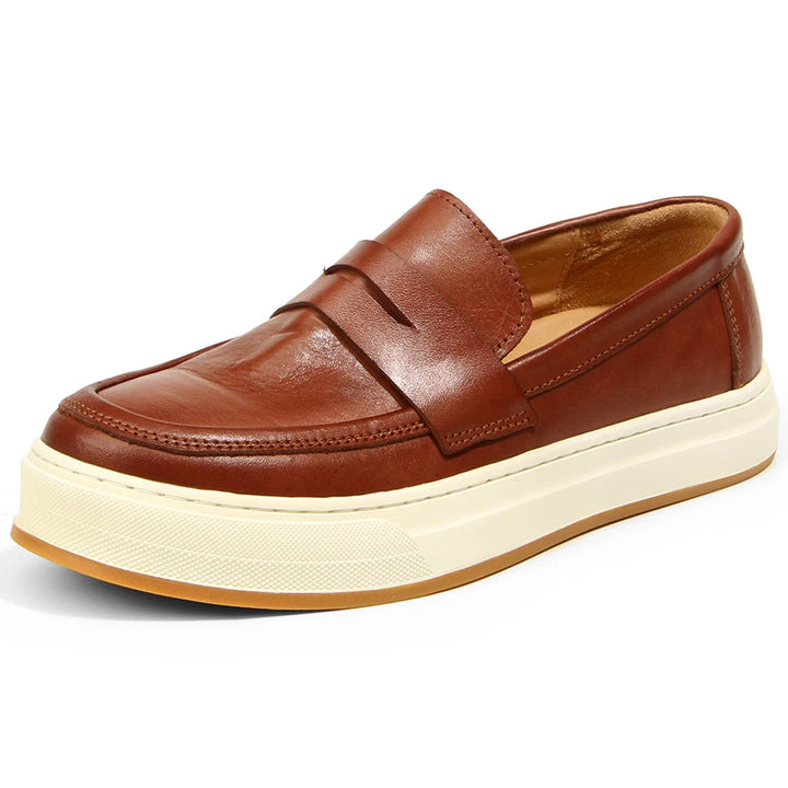 Vintage Genuine Leather Platform Loafers