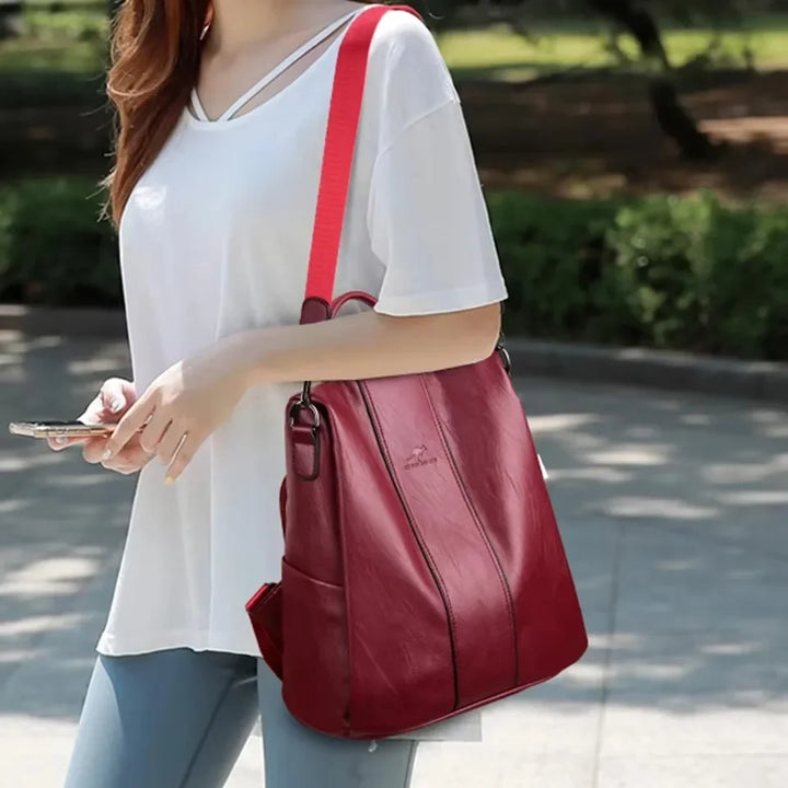 Vintage Leather Anti-Theft Backpack