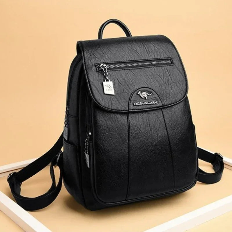 Vintage Leather Anti-Theft Backpack