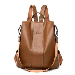 Vintage Leather Anti-Theft Backpack