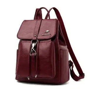 Vintage Leather Anti-Theft Backpack
