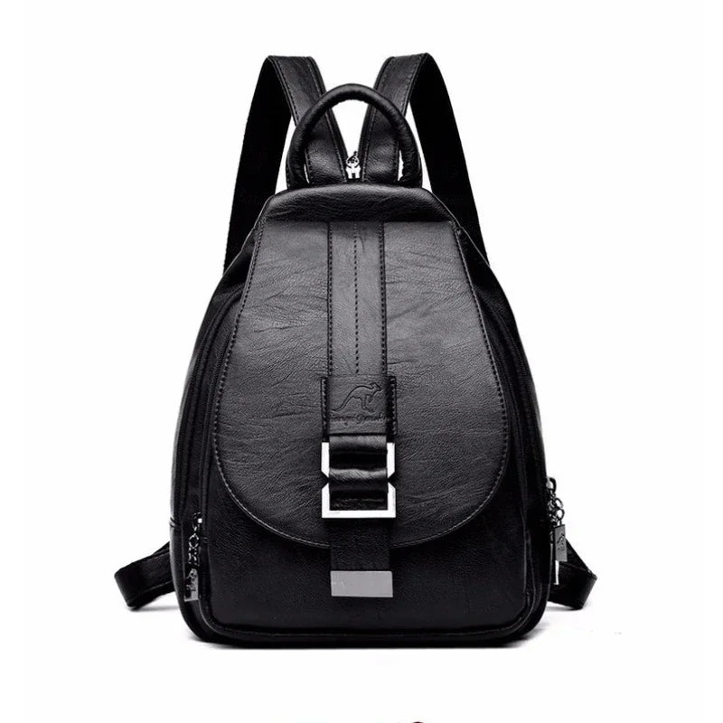 Vintage Leather Anti-Theft Backpack
