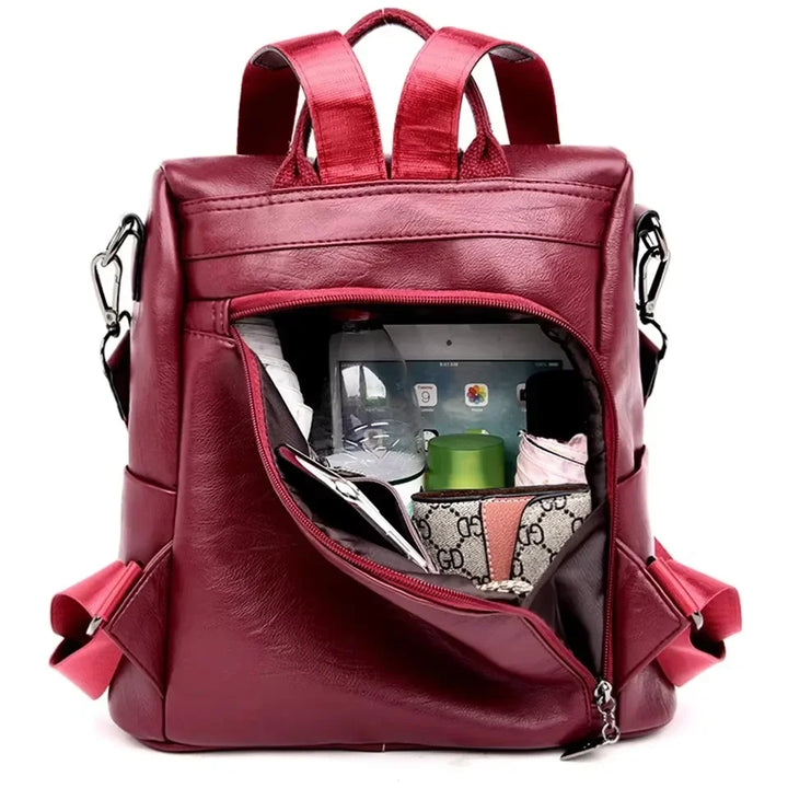 Vintage Leather Anti-Theft Backpack