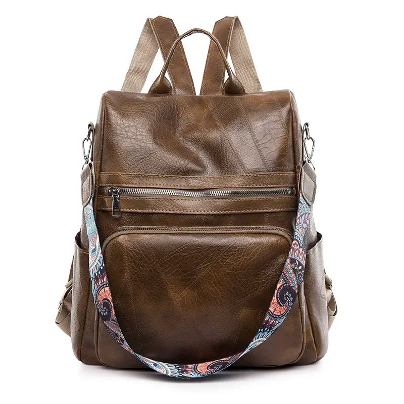 Vintage Leather Anti-Theft Backpack
