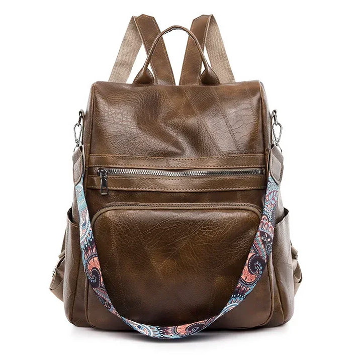 Vintage Leather Anti-Theft Backpack