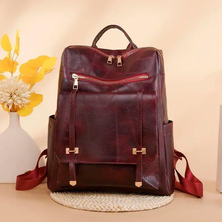 Vintage Leather Anti-Theft Backpack