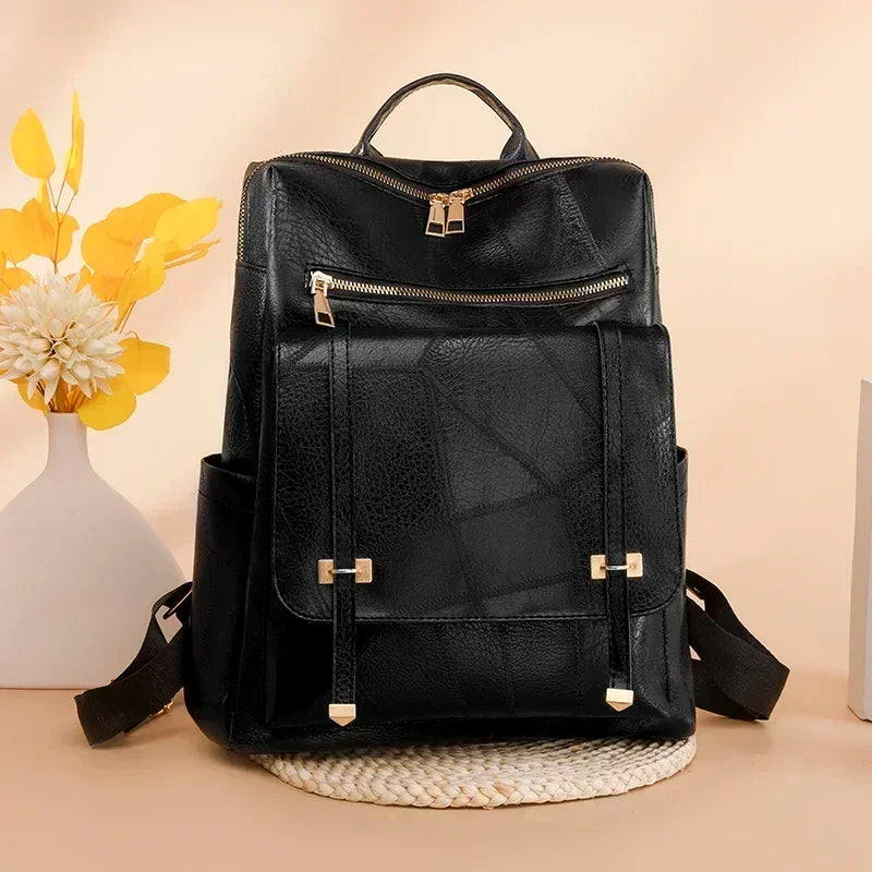 Vintage Leather Anti-Theft Backpack