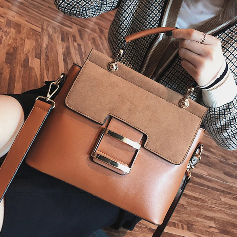 Vintage Matte Leather Crossbody Bag