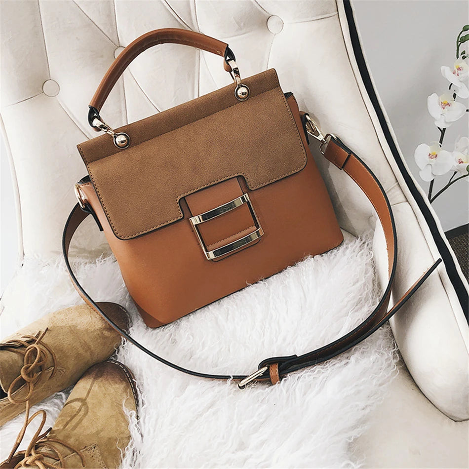 Vintage Matte Leather Crossbody Bag