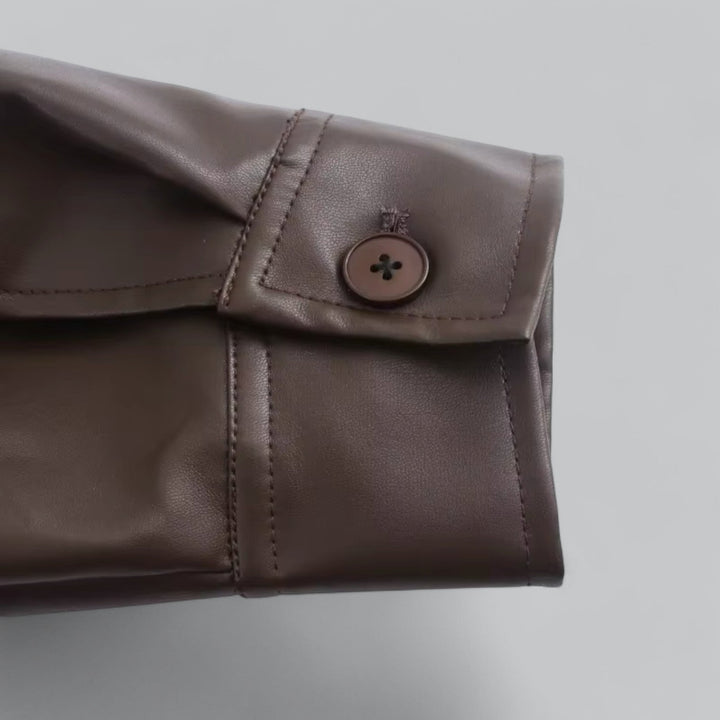  Vintage PU Leather Short Jacket