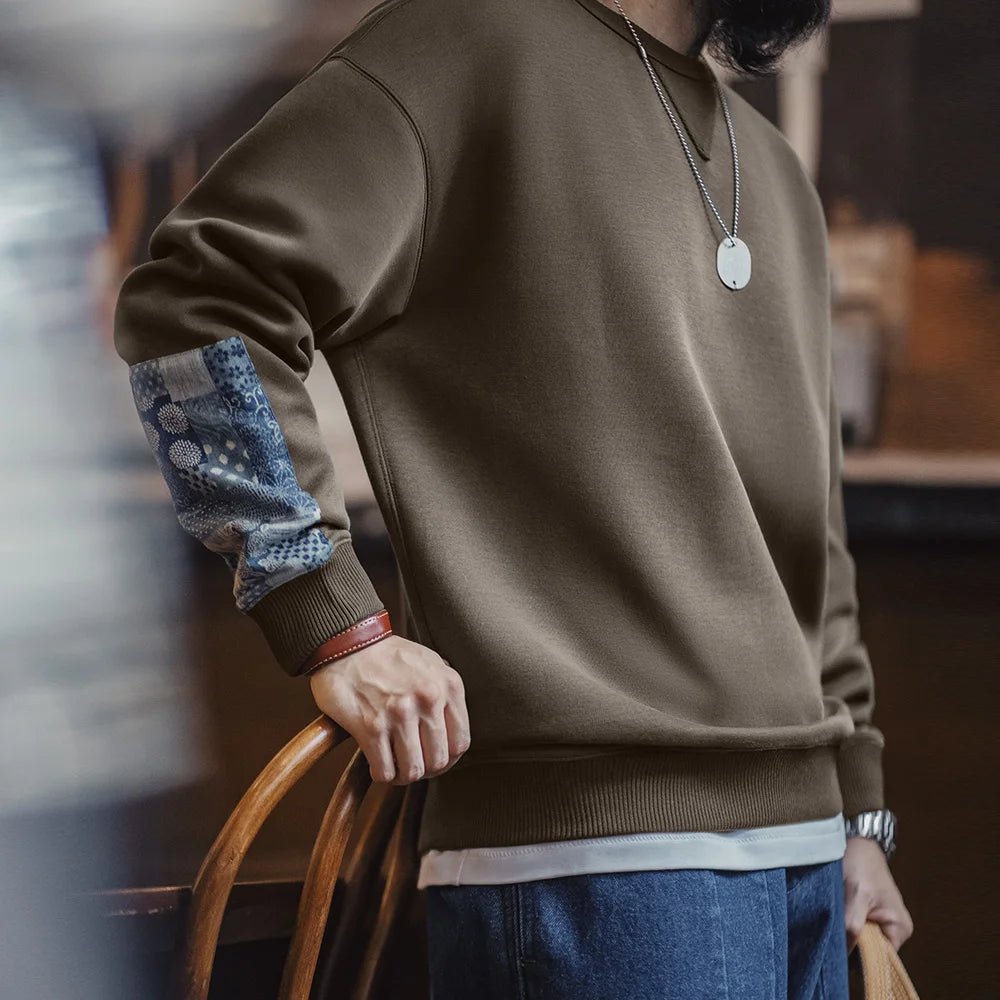 Vintage Patchwork Sweatshirt Streetwear Pullover