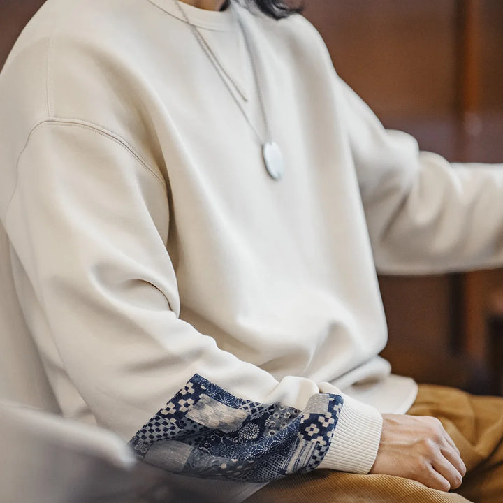 Vintage Patchwork Sweatshirt Streetwear Pullover