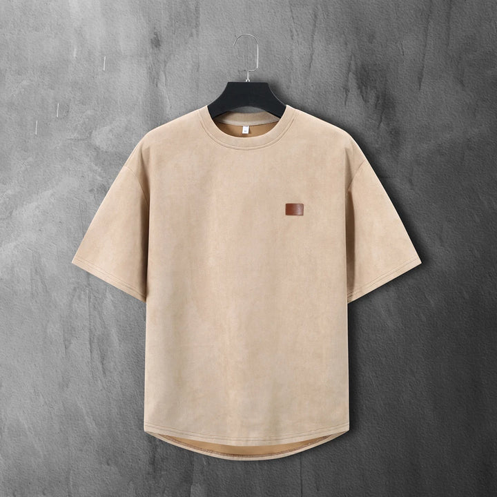 Vintage Suede Oversized T-Shirt for Men