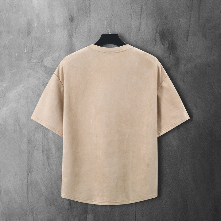 Vintage Suede Oversized T-Shirt for Men