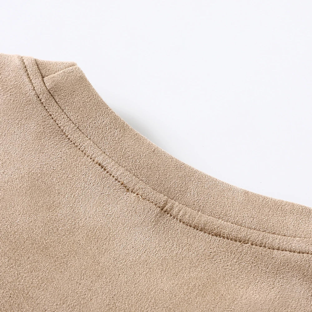 Vintage Suede Oversized T-Shirt for Men