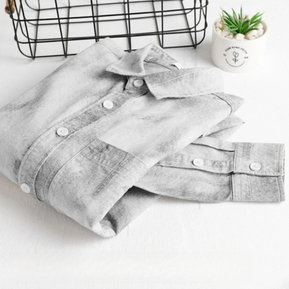 Vintage Wash Relaxed Denim Shirt