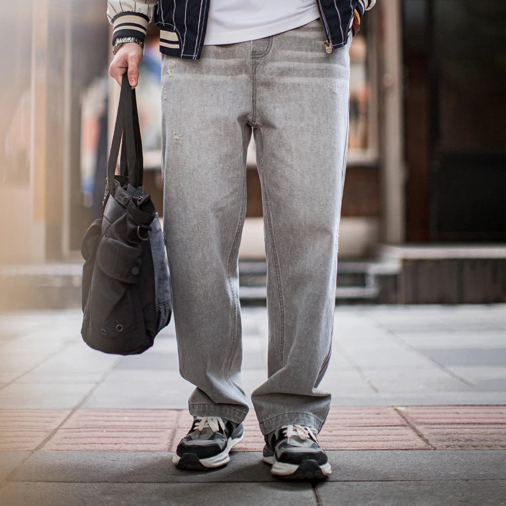 Vintage Washed Heavyweight Grey Jeans