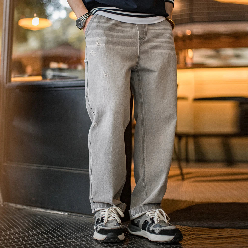 Vintage Washed Heavyweight Grey Jeans