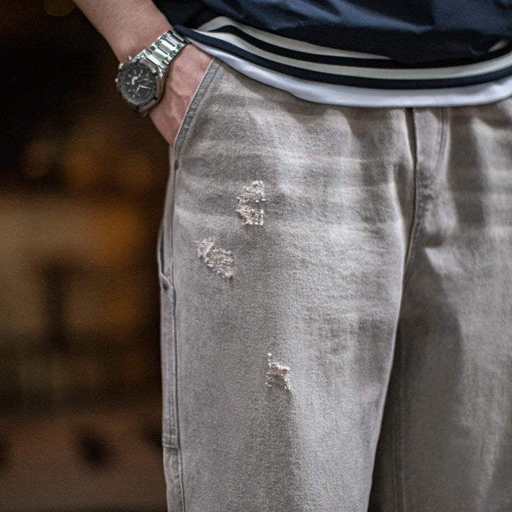 Vintage Washed Heavyweight Grey Jeans