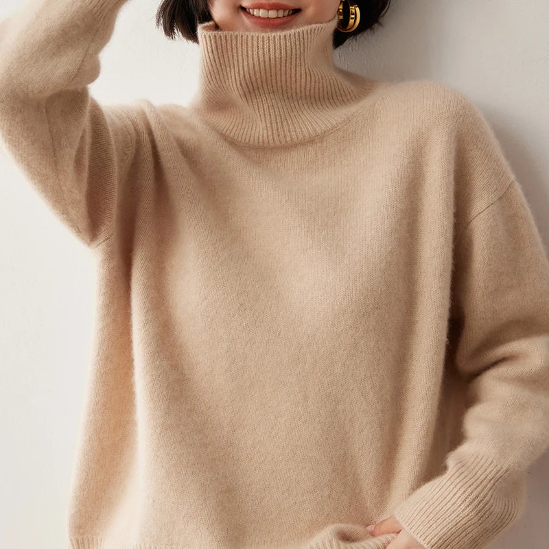 Warm Cashmere Pullover Christmas Turtleneck Sweater