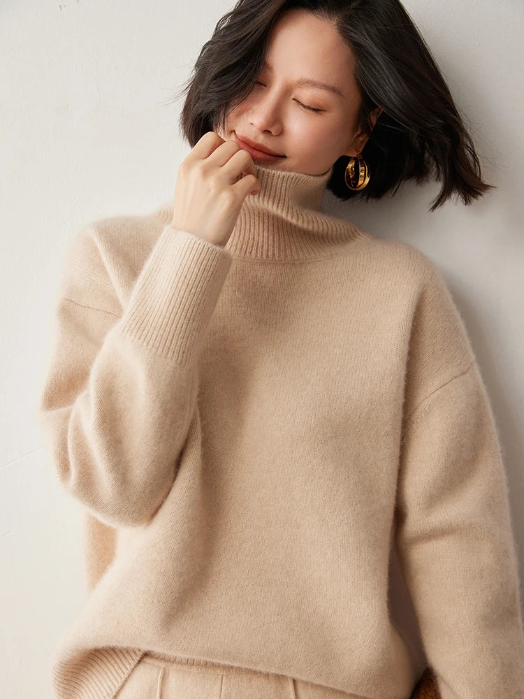 Warm Cashmere Pullover Christmas Turtleneck Sweater