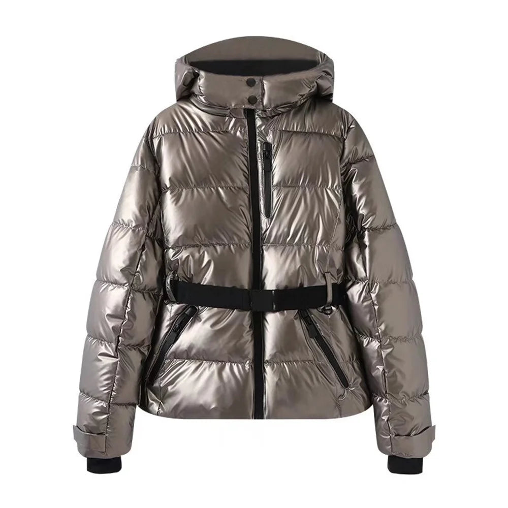 Winter Skiing Cotton Jacket Hooded Slim Fit Coat