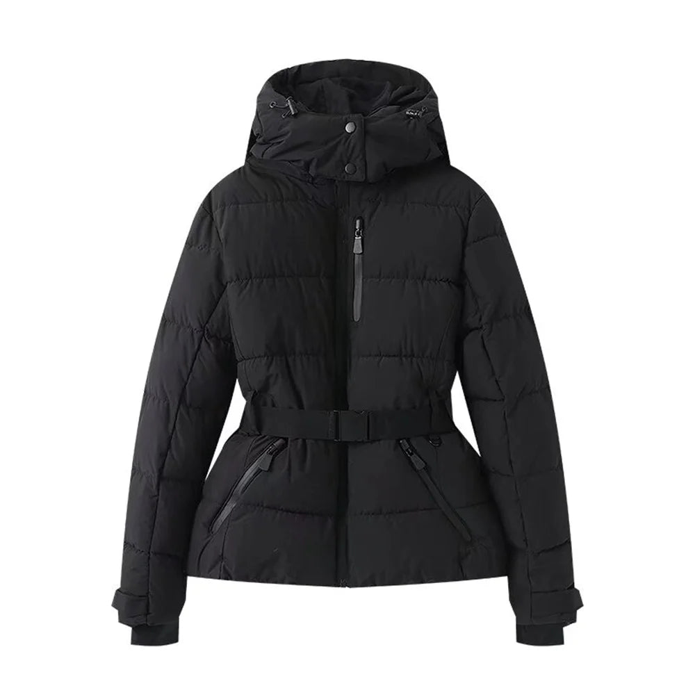 Winter Skiing Cotton Jacket Hooded Slim Fit Coat