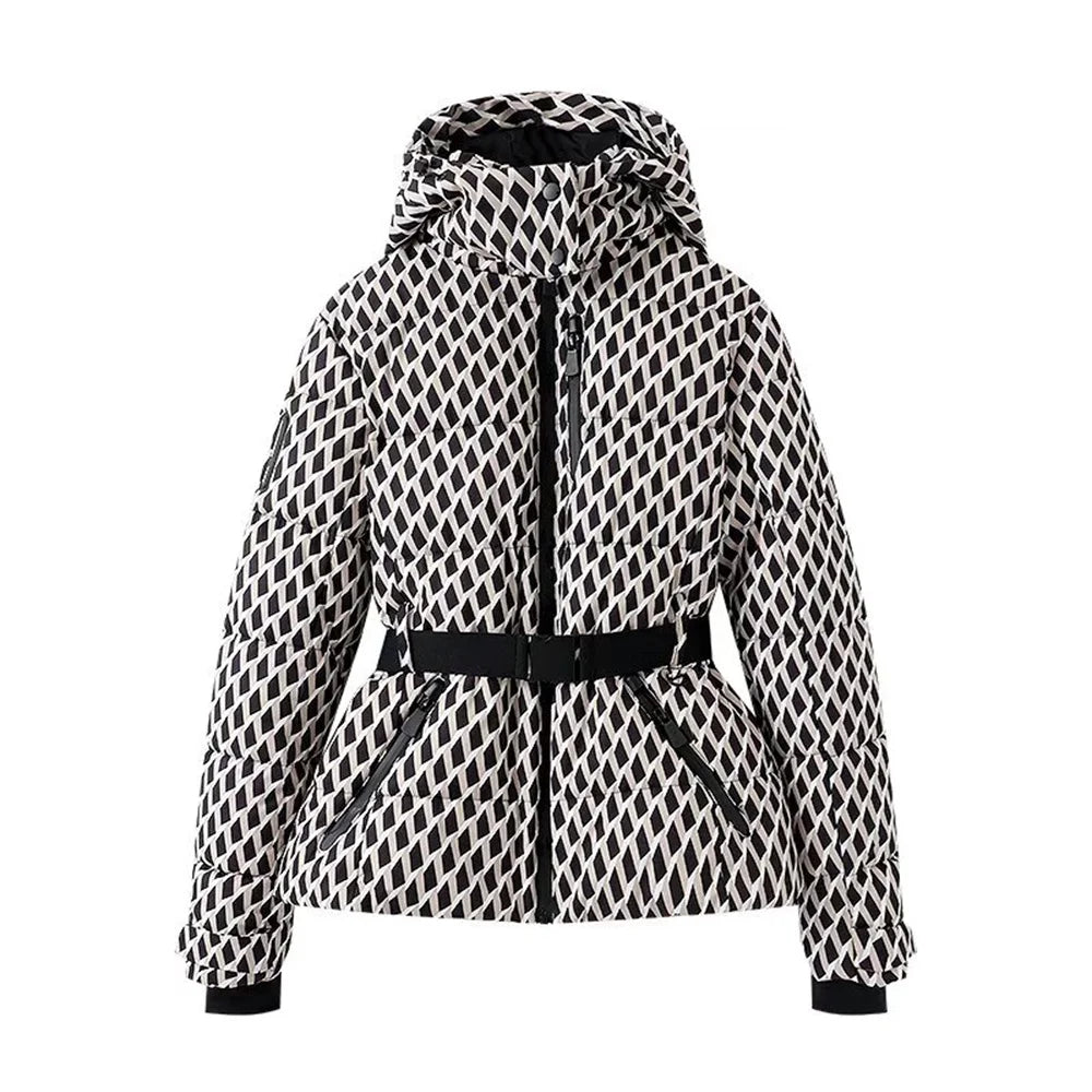 Winter Skiing Cotton Jacket Hooded Slim Fit Coat