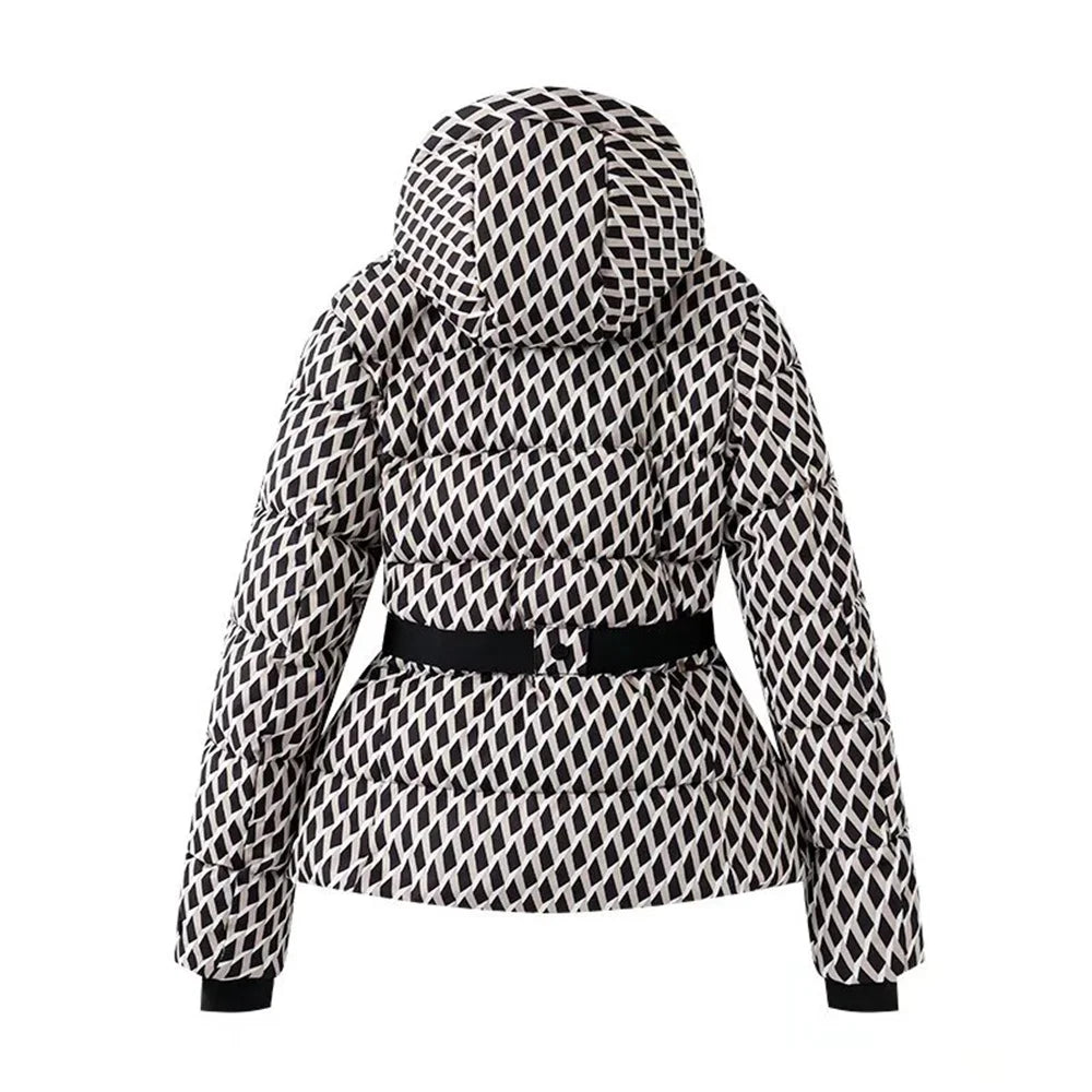 Winter Skiing Cotton Jacket Hooded Slim Fit Coat