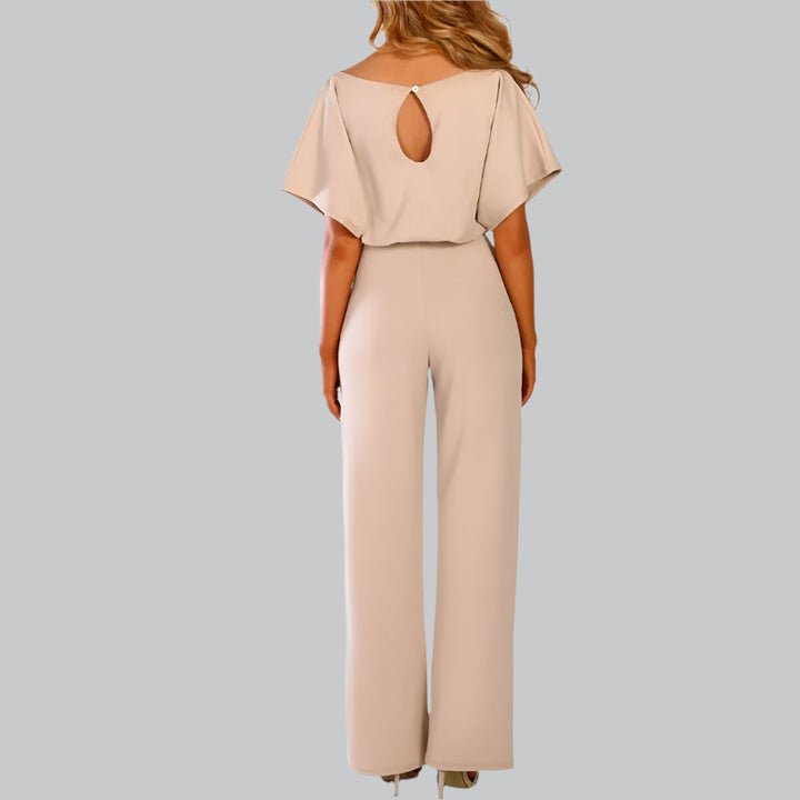 Women's Elegant Tie-Belt Jumpsuit