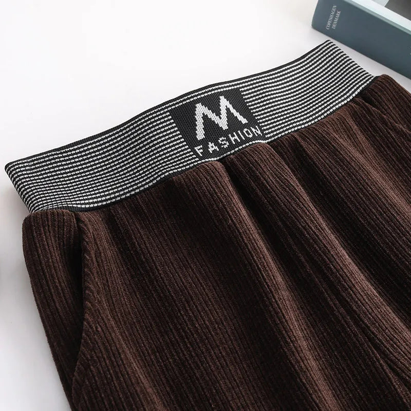  Women's High Waist Knit Wide Leg Pants