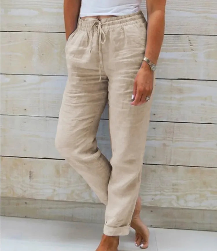 Women's Linen High Waist Summer Pants