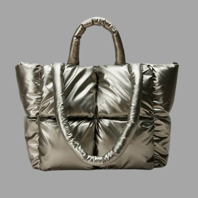 Metallic Puffer Tote Bag Designer Handbag
