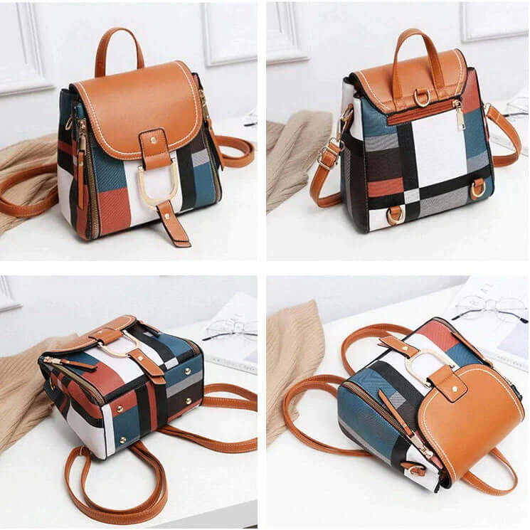 Women Mini Leather Backpack Casual Bag