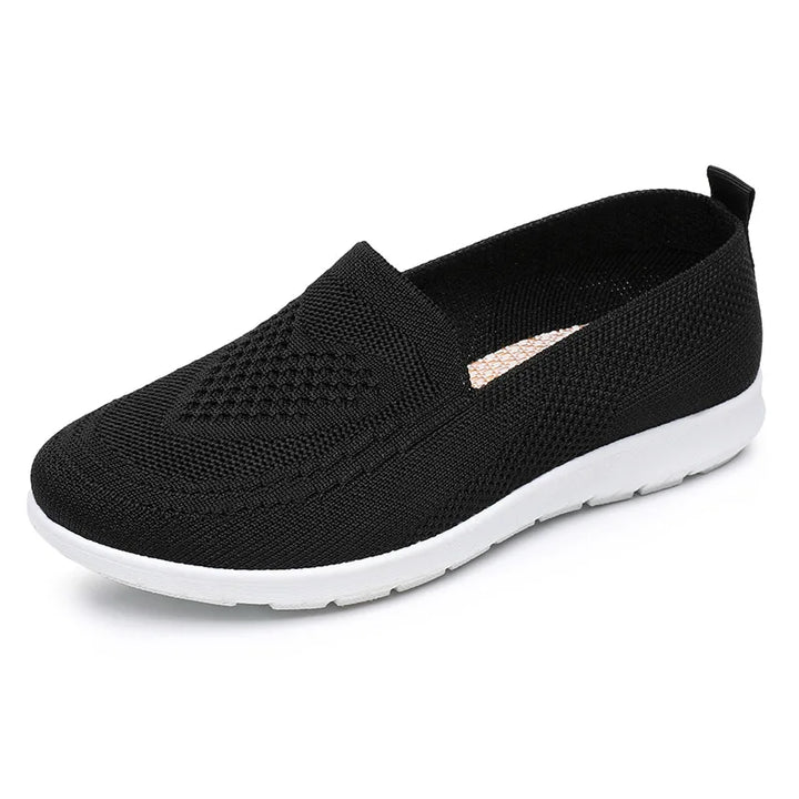 Women's Breathable Knit Flats Lightweight Walking Shoes