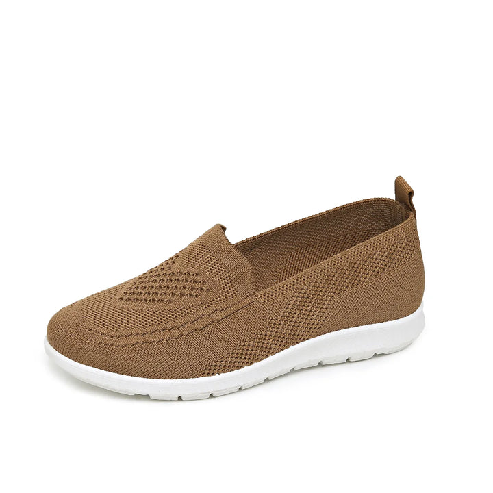 Women's Breathable Knit Flats Lightweight Walking Shoes