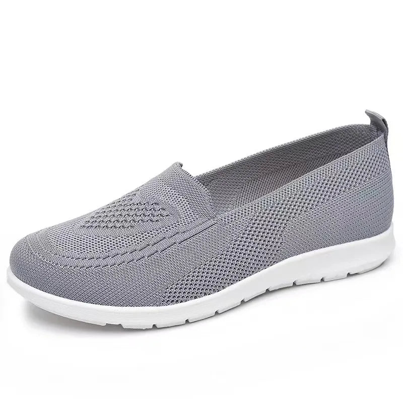 Women's Breathable Knit Flats Lightweight Walking Shoes