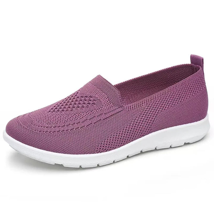 Women's Breathable Knit Flats Lightweight Walking Shoes