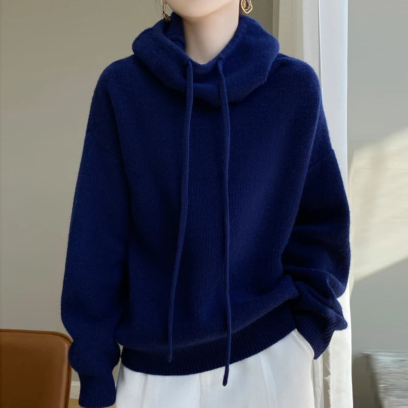 Women's Knit Hoodie Pullover Sweater