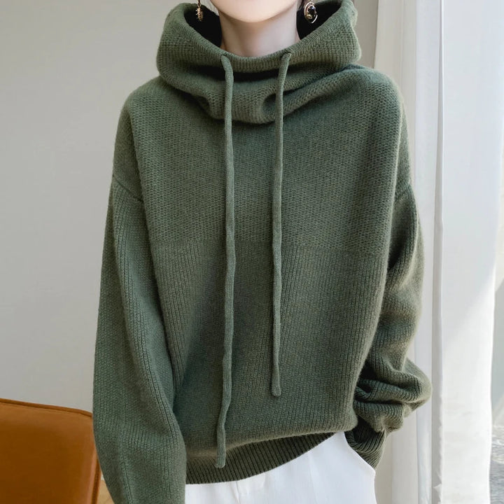 Women's Knit Hoodie Pullover Sweater
