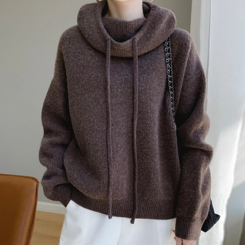 Women's Knit Hoodie Pullover Sweater