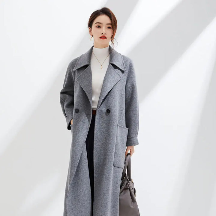 Womens Long Pure Cashmere Overcoat