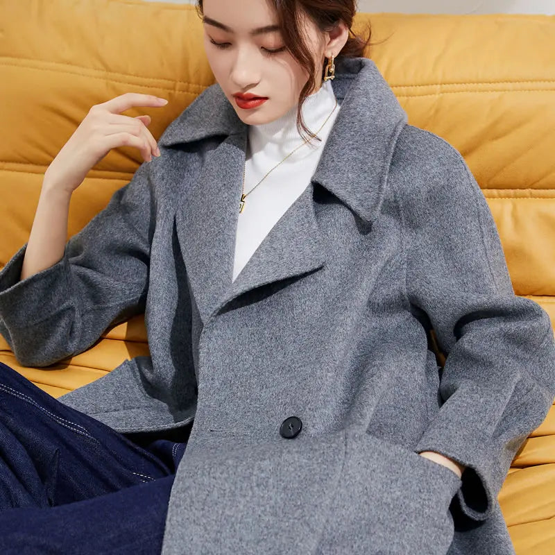 Womens Long Pure Cashmere Overcoat