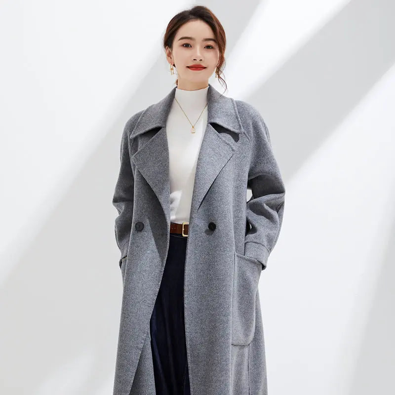 Womens Long Pure Cashmere Overcoat