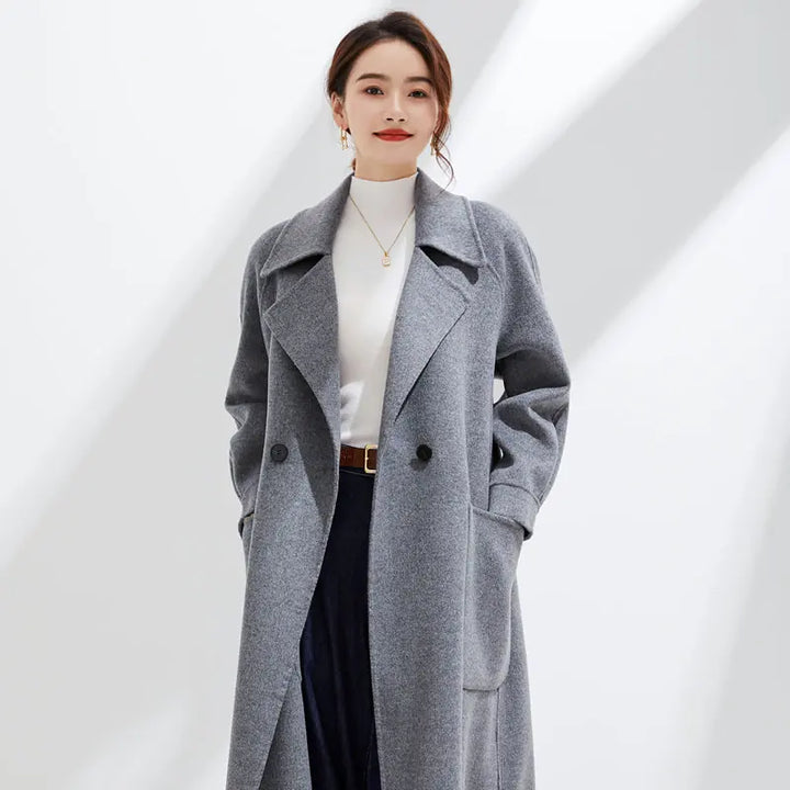 Womens Long Pure Cashmere Overcoat