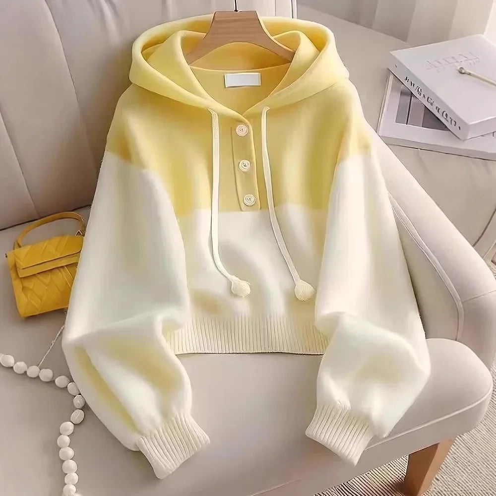 Women's Loose Fit  Hooded Sweater