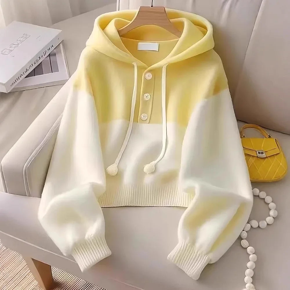 Women's Loose Fit  Hooded Sweater