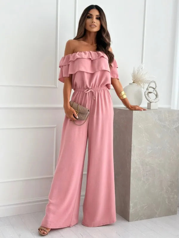 Women's Off Shoulder Wide Leg Jumpsuit