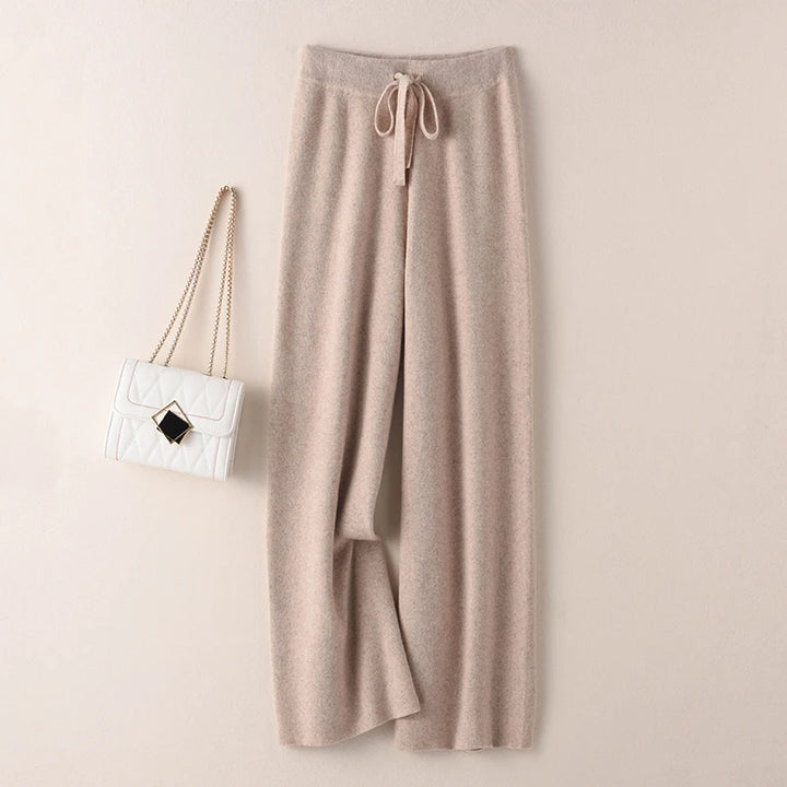 Women's Pure Cashmere Wide-Leg Knit Pants