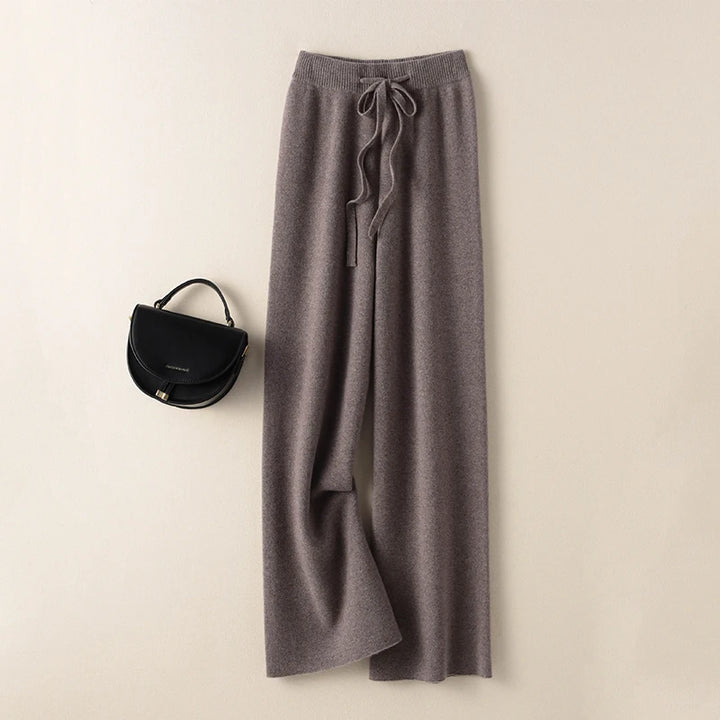 Women's Pure Cashmere Wide-Leg Knit Pants